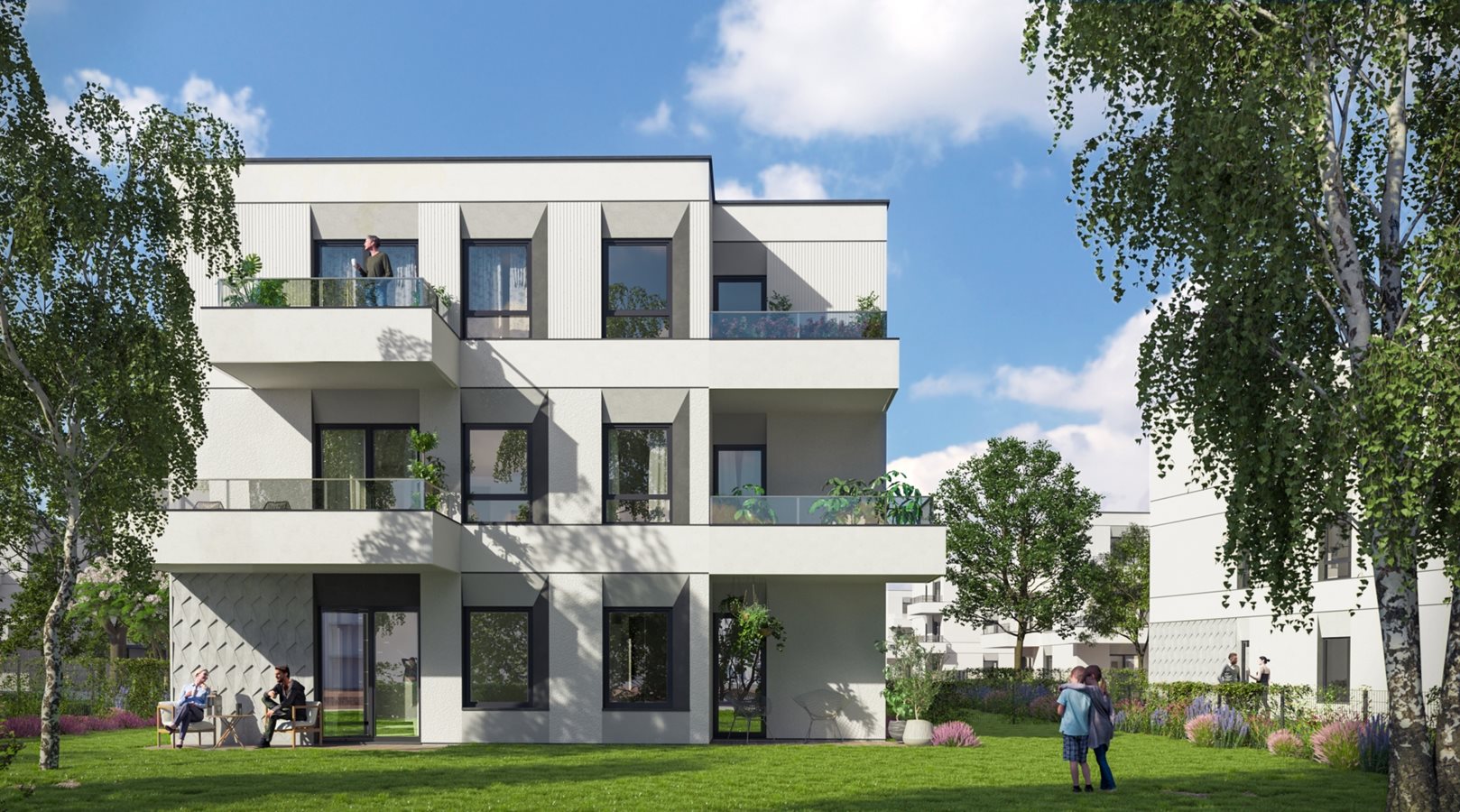 Wille Biskupin - widok na budynek od strony ogrodu