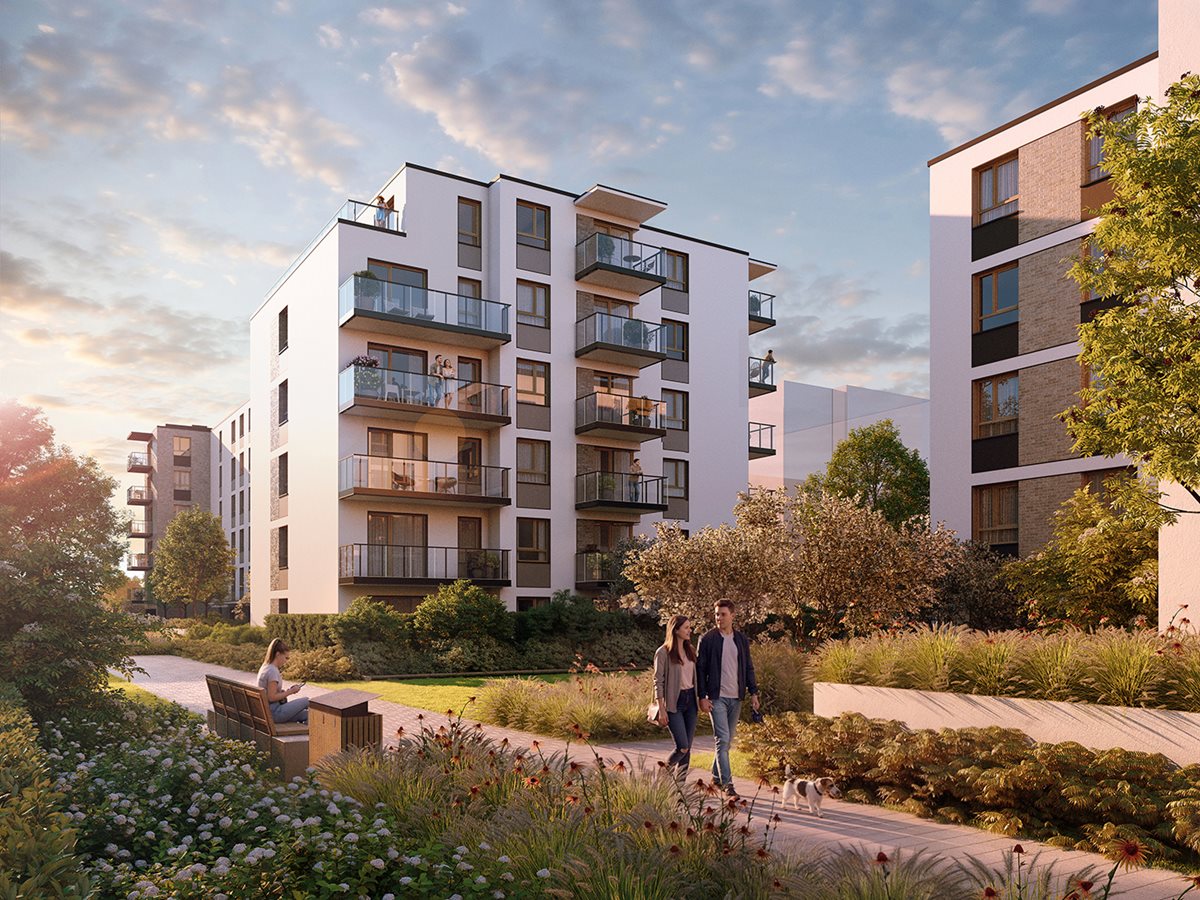 Apartamenty Myśliborska Park - widok na budynki