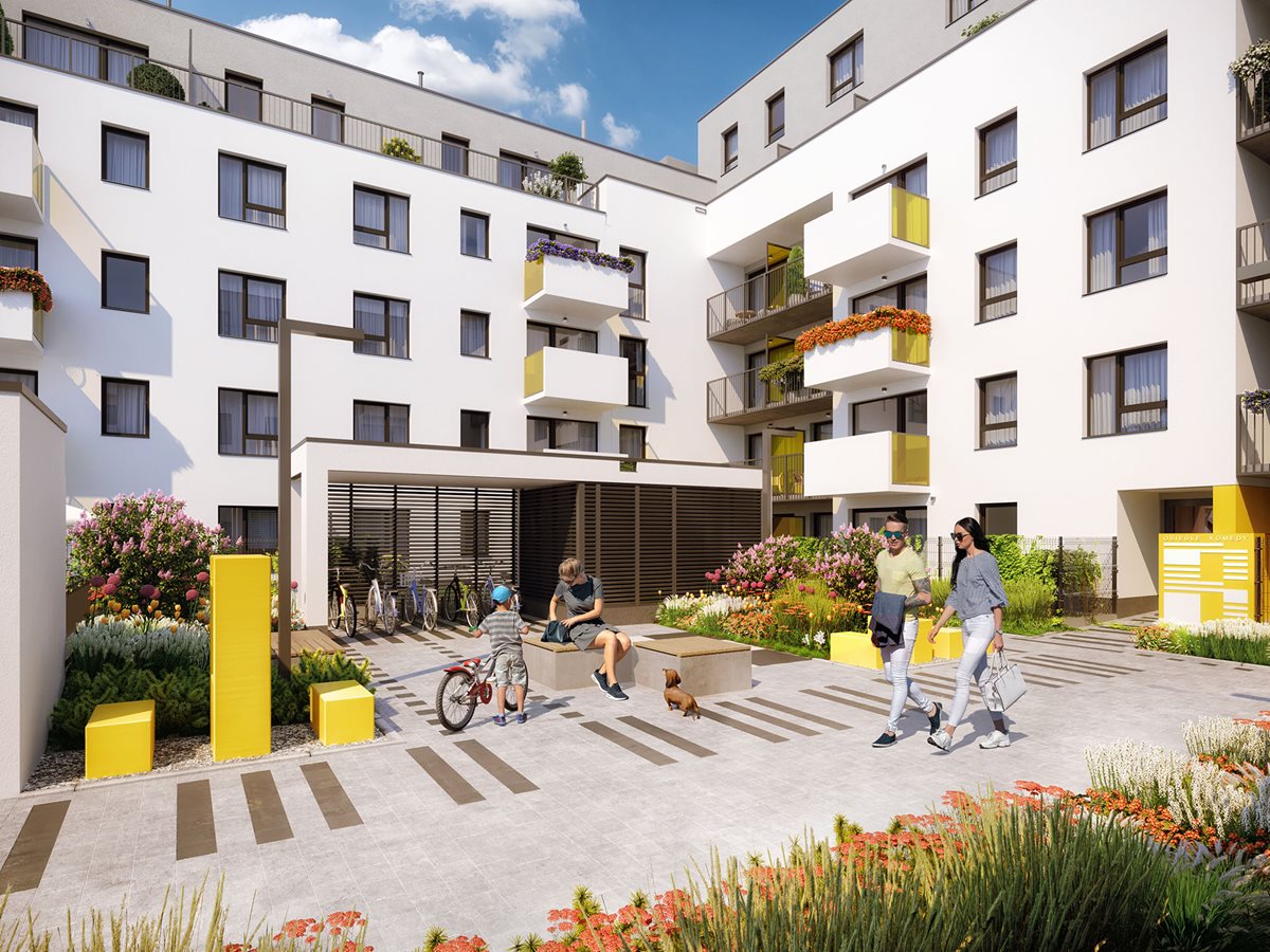 Osiedle Komedy - Etap 2, widok na patio