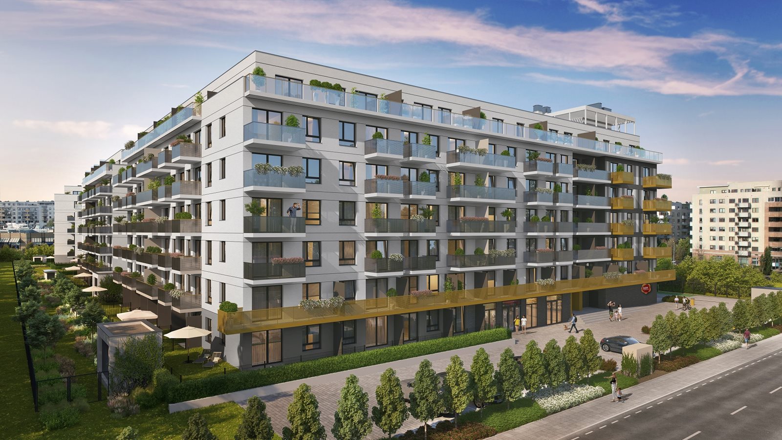 Osiedle przy Ryżowej - Widok na elewację budynku A