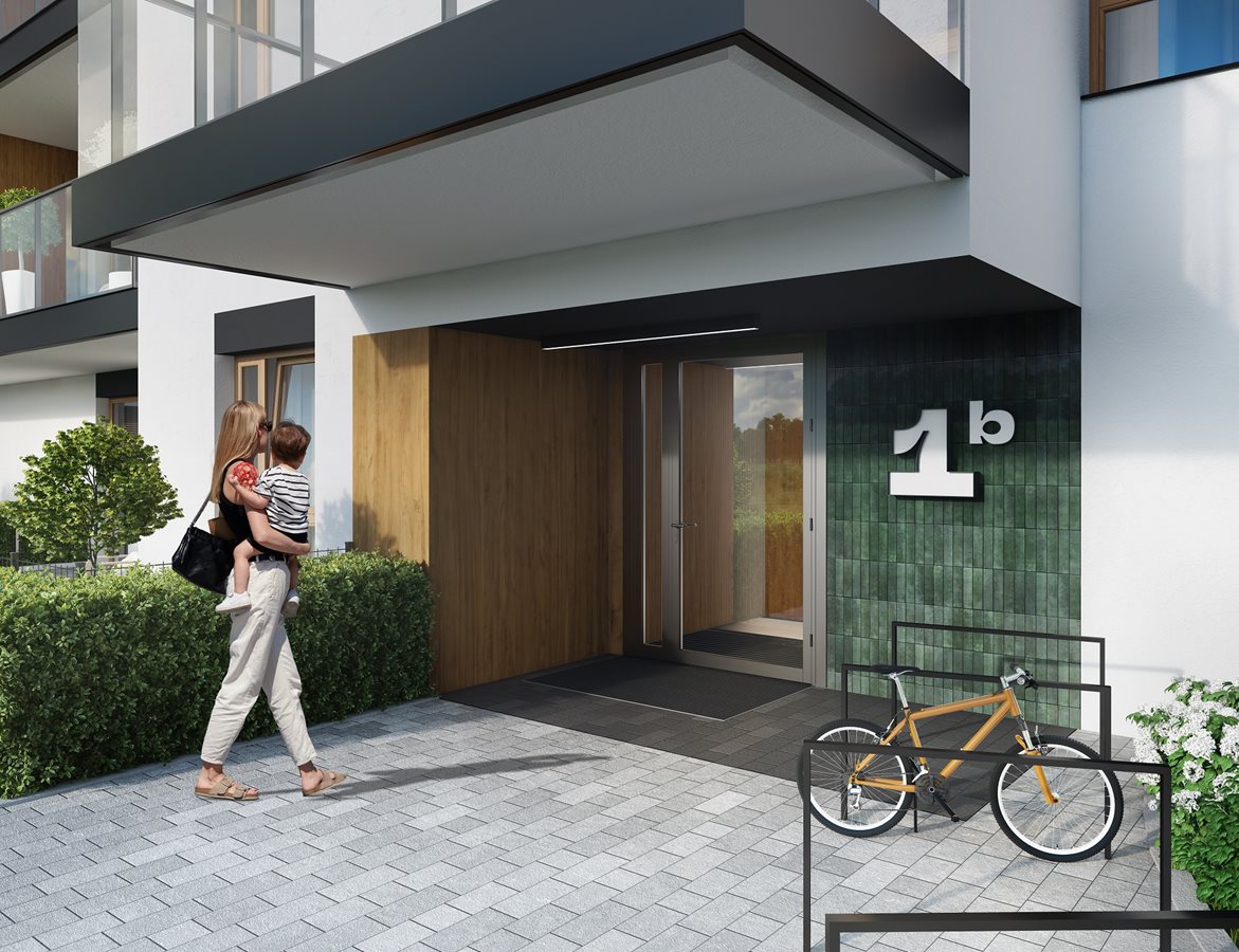 Apartamenty Literacka - Widok na wejście do budynku