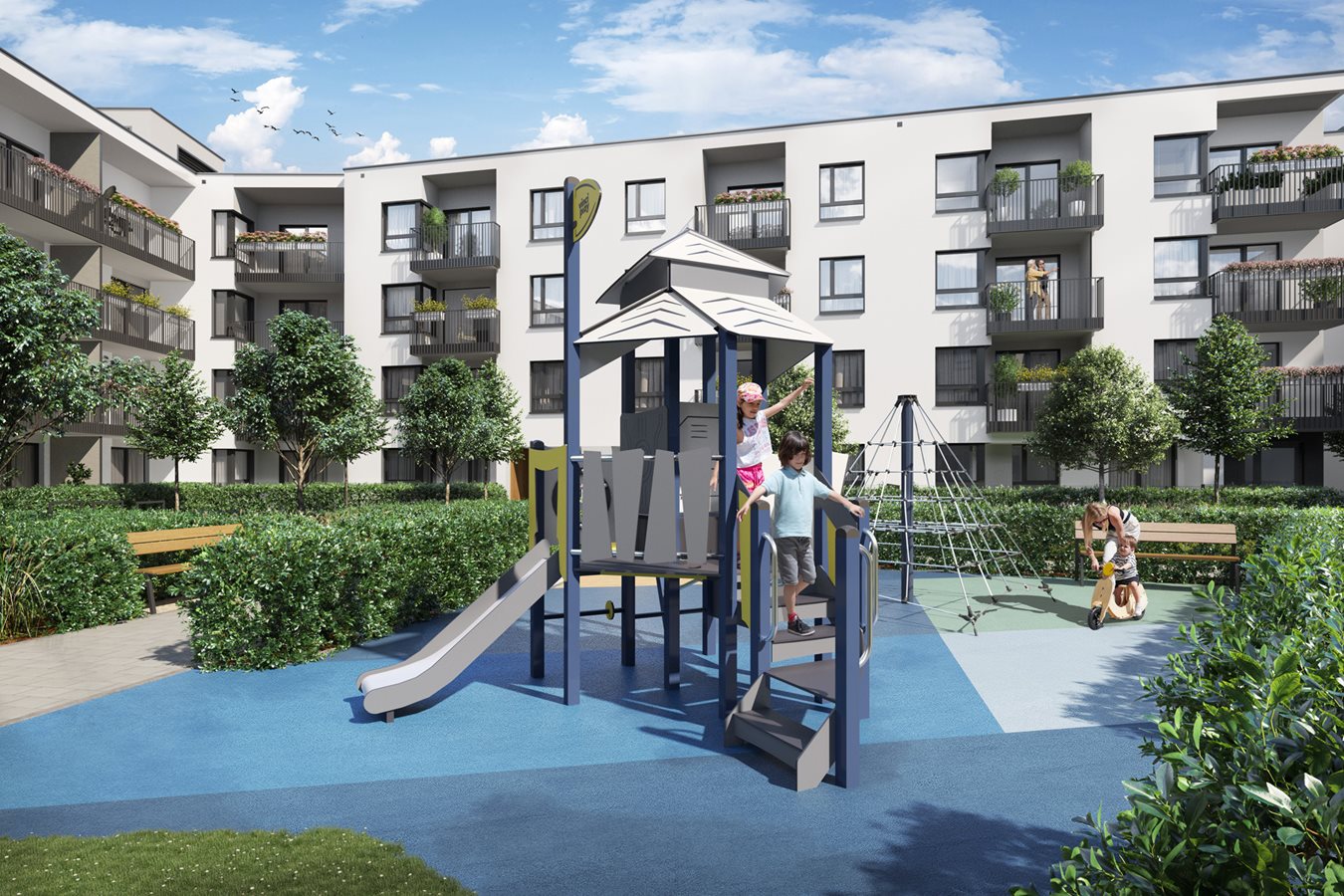 Osiedle Wilno 7 etap 3 - Widok na plac zabaw