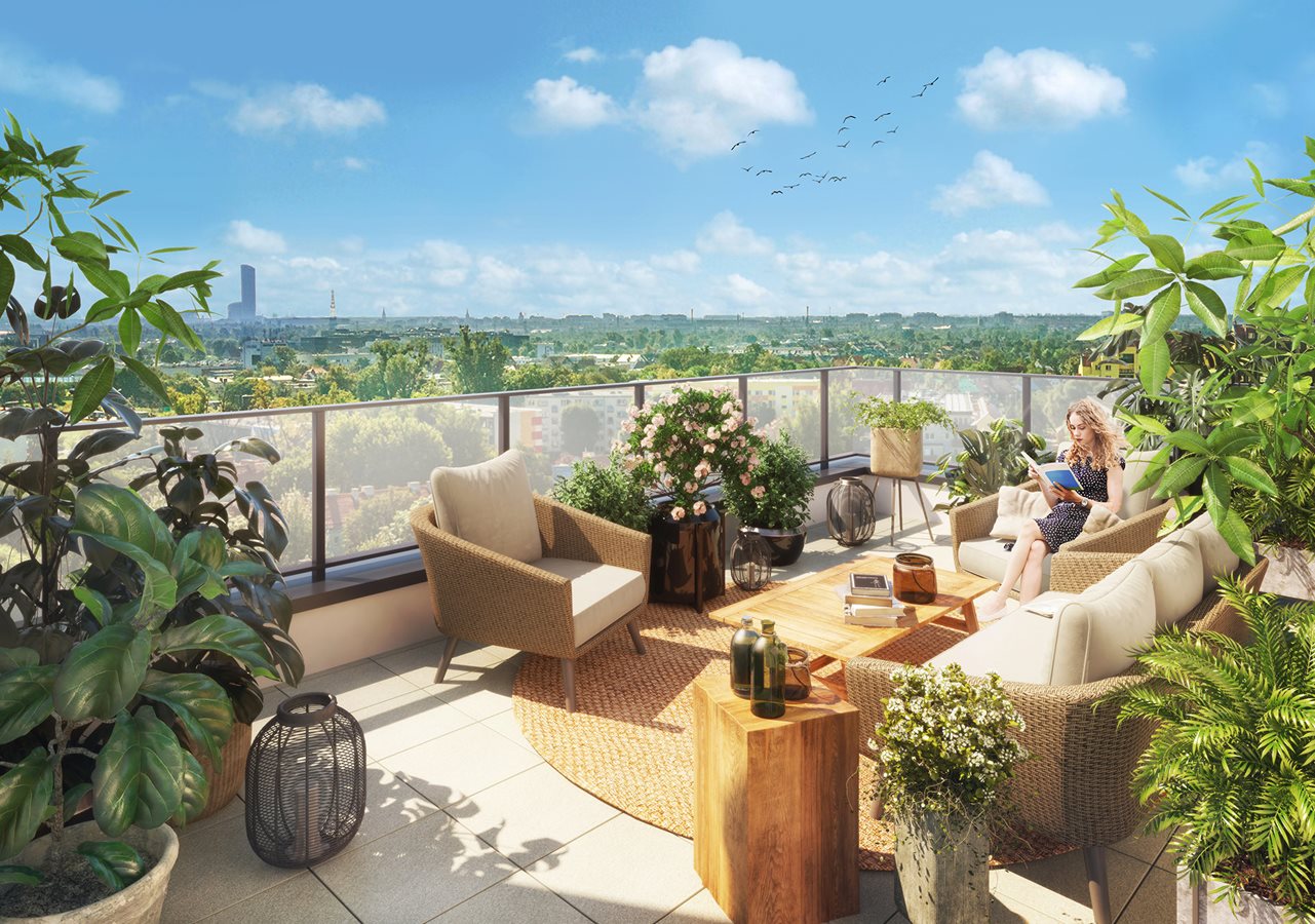 Chociebuska 11 - Widok z tarasu