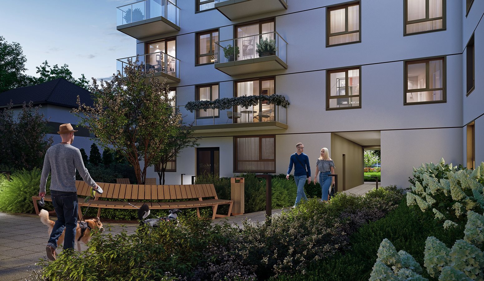 Osiedle Myśliborska - widok na budynek A od strony osiedla