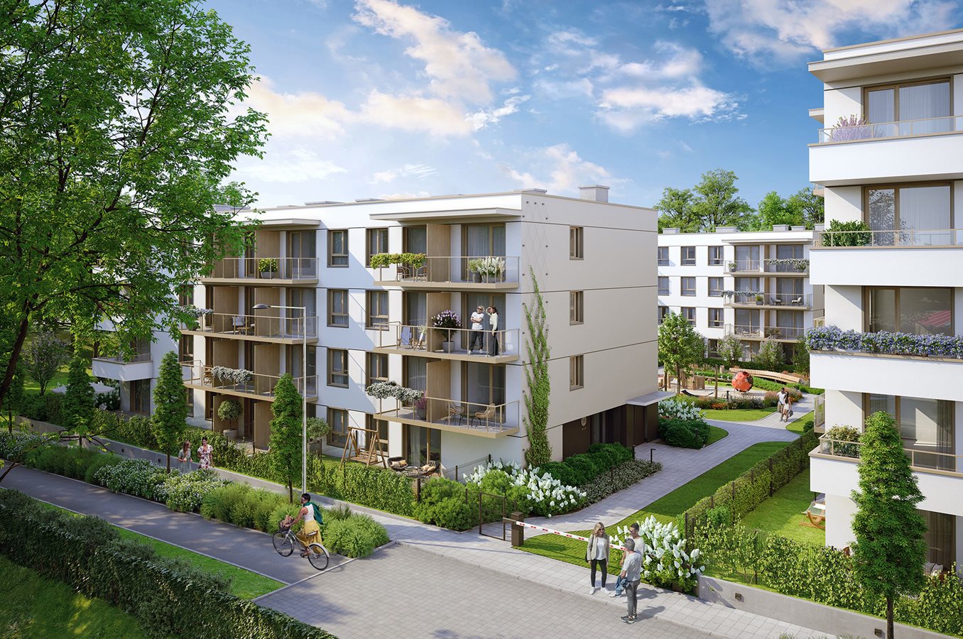 Osiedle Myśliborska - widok na osiedle i zielone części wspólne