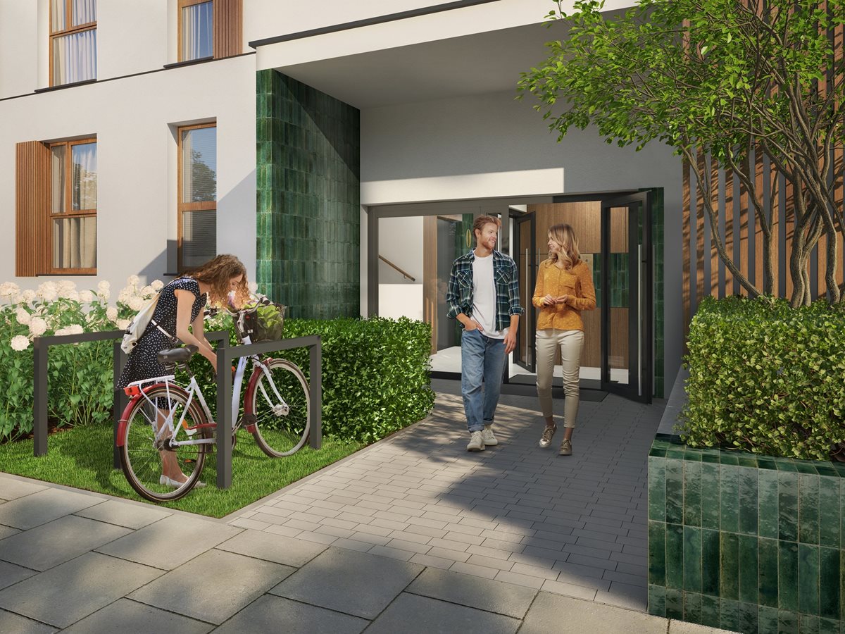 Apartamenty Białej Koniczyny - Widok na wejście do budynku i części wspólne