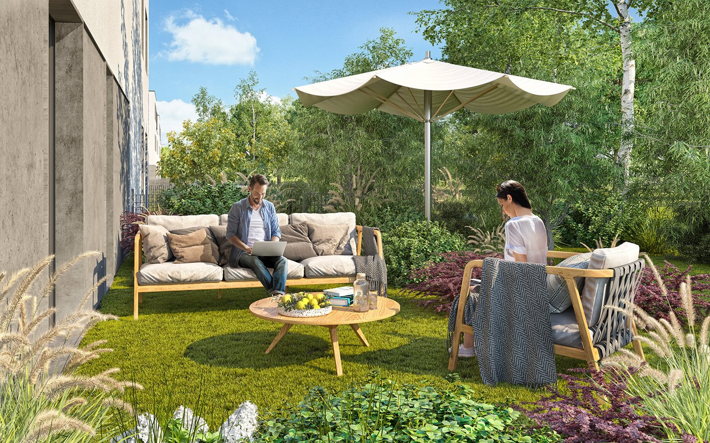 Apartamenty Ołtaszyn - Widok na zielony ogródek