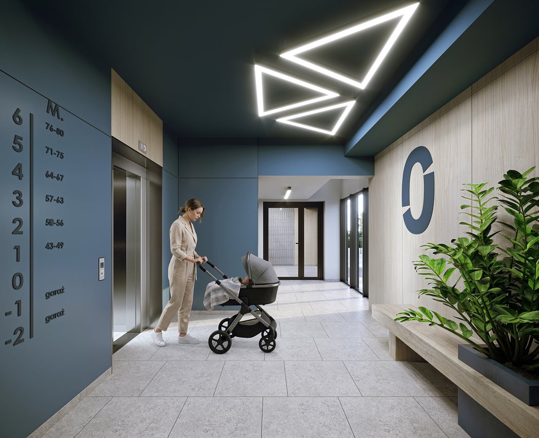 Osiedle przy Wielickiej - Widok na hall windowy w budynku B