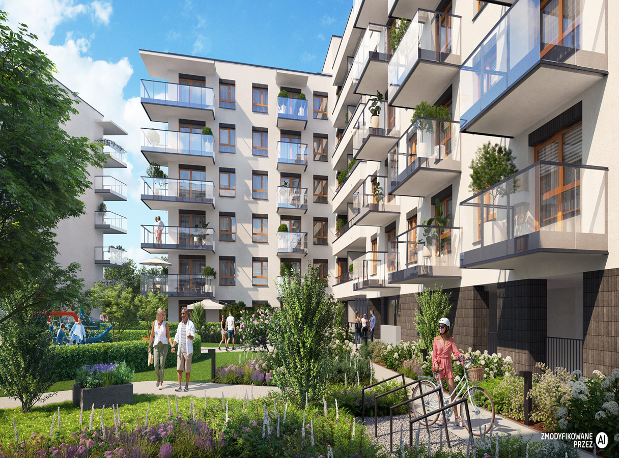 Osiedle Urbino - Etap 4.3 - Zielone patio ze stojakami na rowery