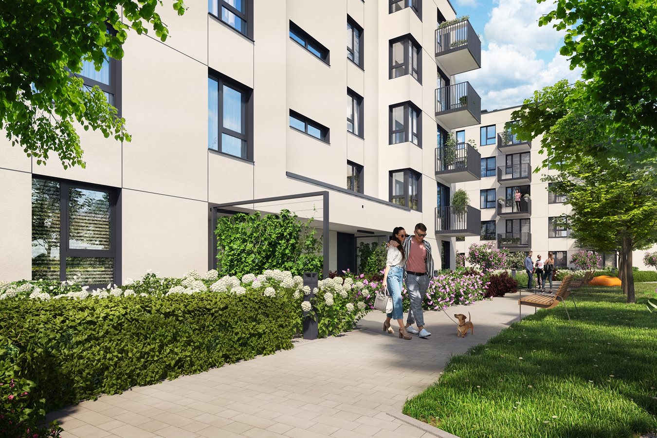 Osiedle przy Alejach - Etap 2 - Widok na wejście do budynku