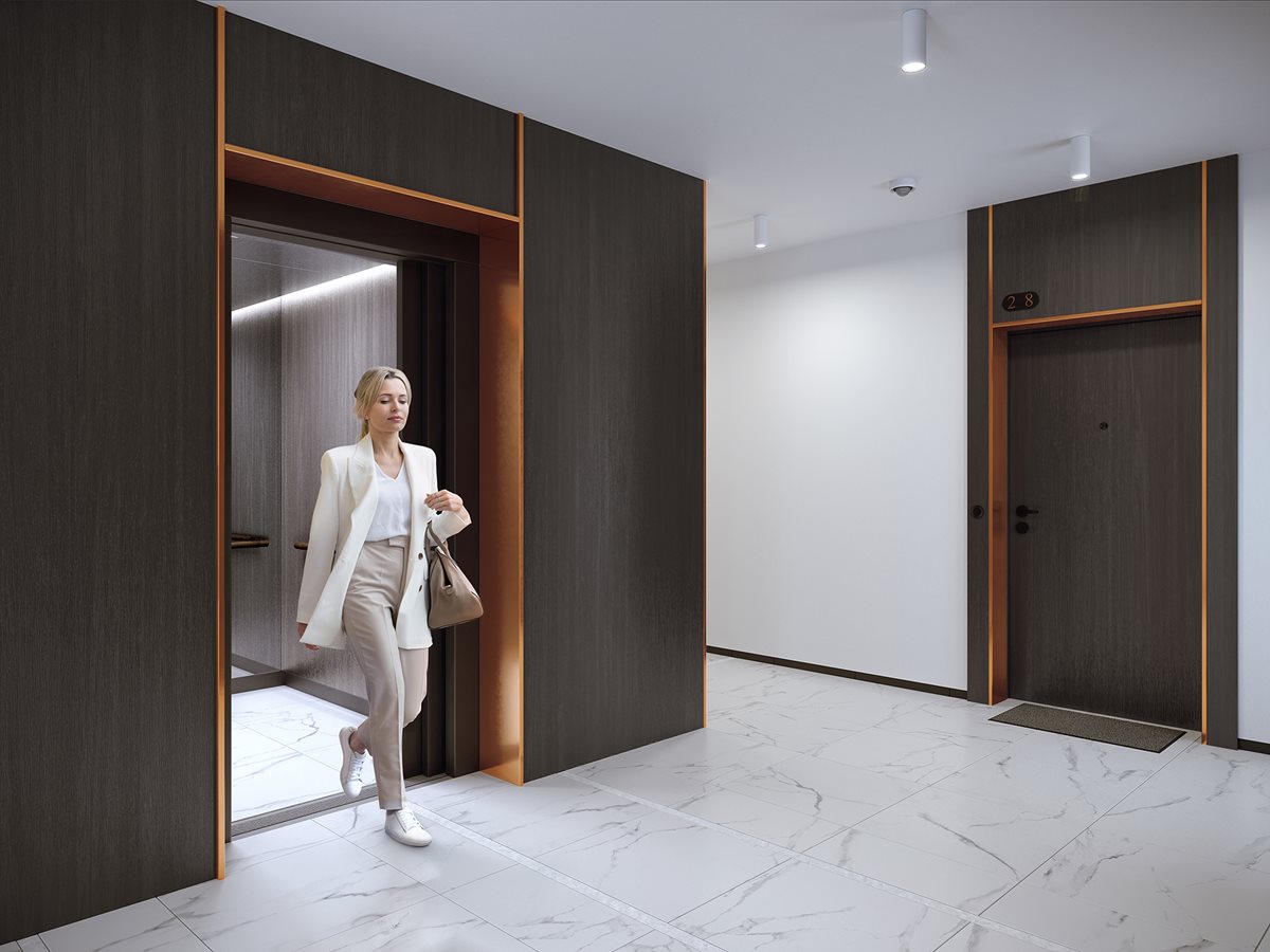 Apartamenty Rudnickiego - Widok na hall powtarzalny