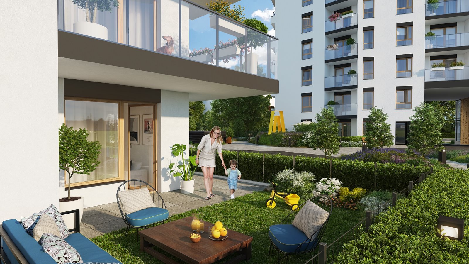 Apartamenty Literacka - Widok na zielony, przydomowy ogródek