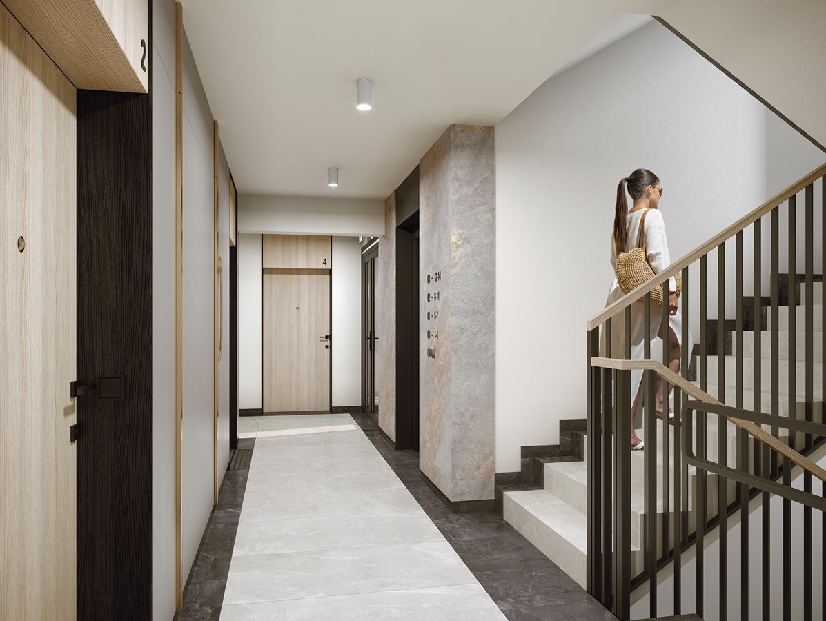 Apartamenty Park Matecznego - Widok na korytarz w budynku G