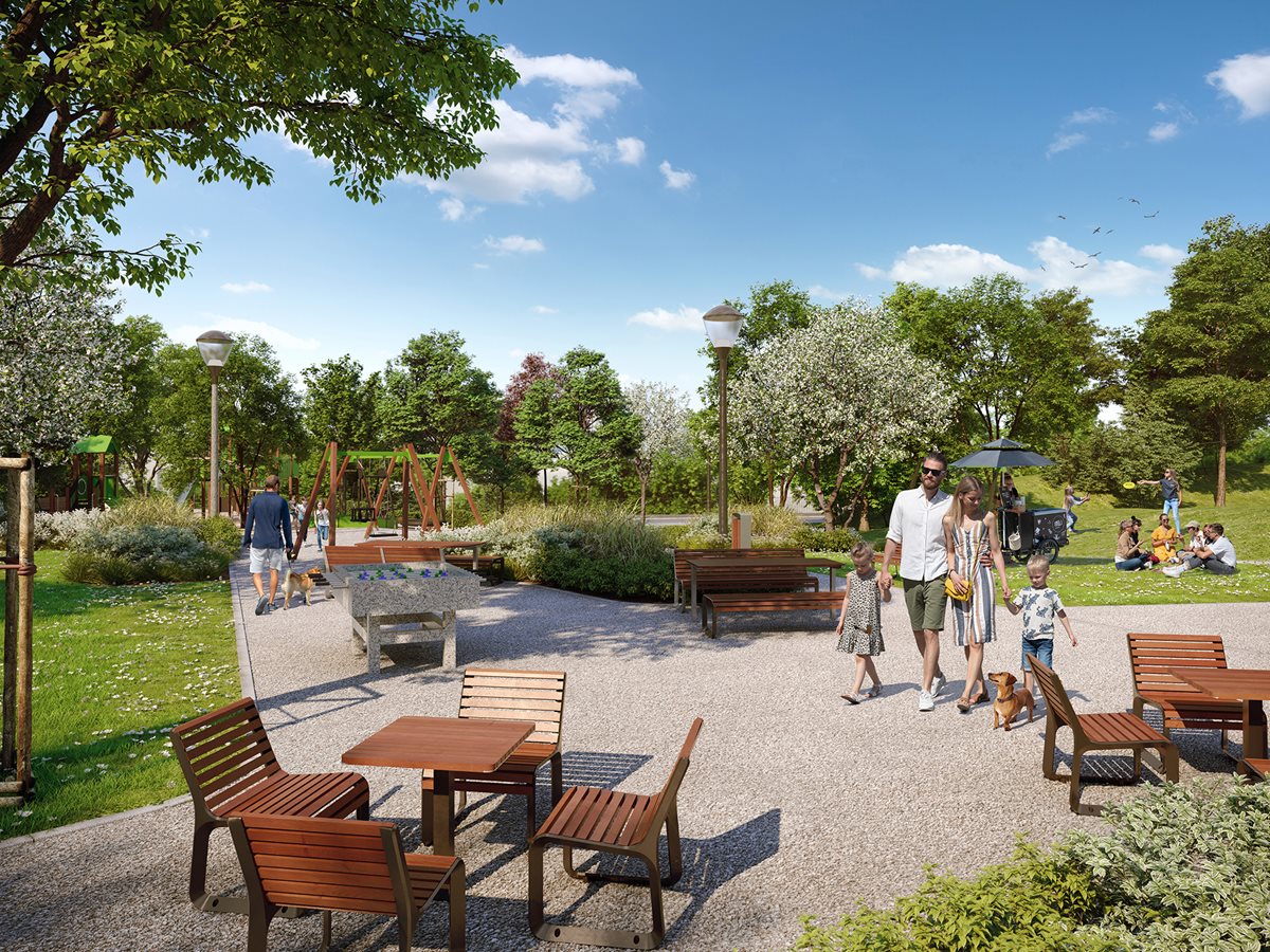 Osiedle Mieszkaniowe Górka Narodowa - Widok na teren rekreacyjny przy ul. Banacha