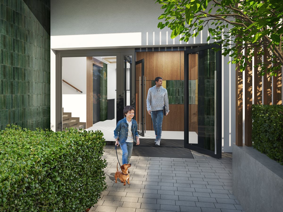 Apartamenty Białej Koniczyny - Widok na wejście do budynku