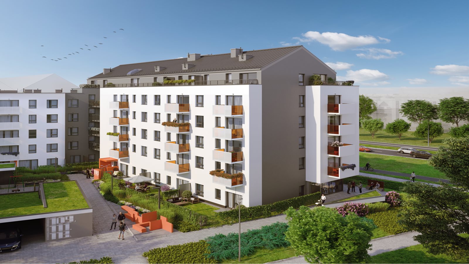 Osiedle Komedy - Etap 3, widok na elewację od ul. B. Artemskiej 