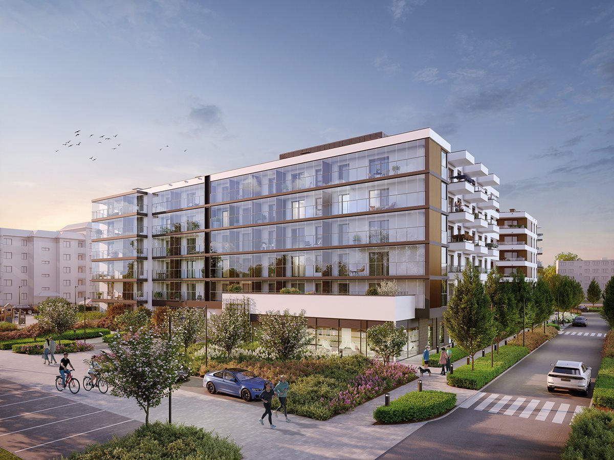 Apartamenty Literacka - Etap 2 - Widok na budynki od ul. gen. Maczka