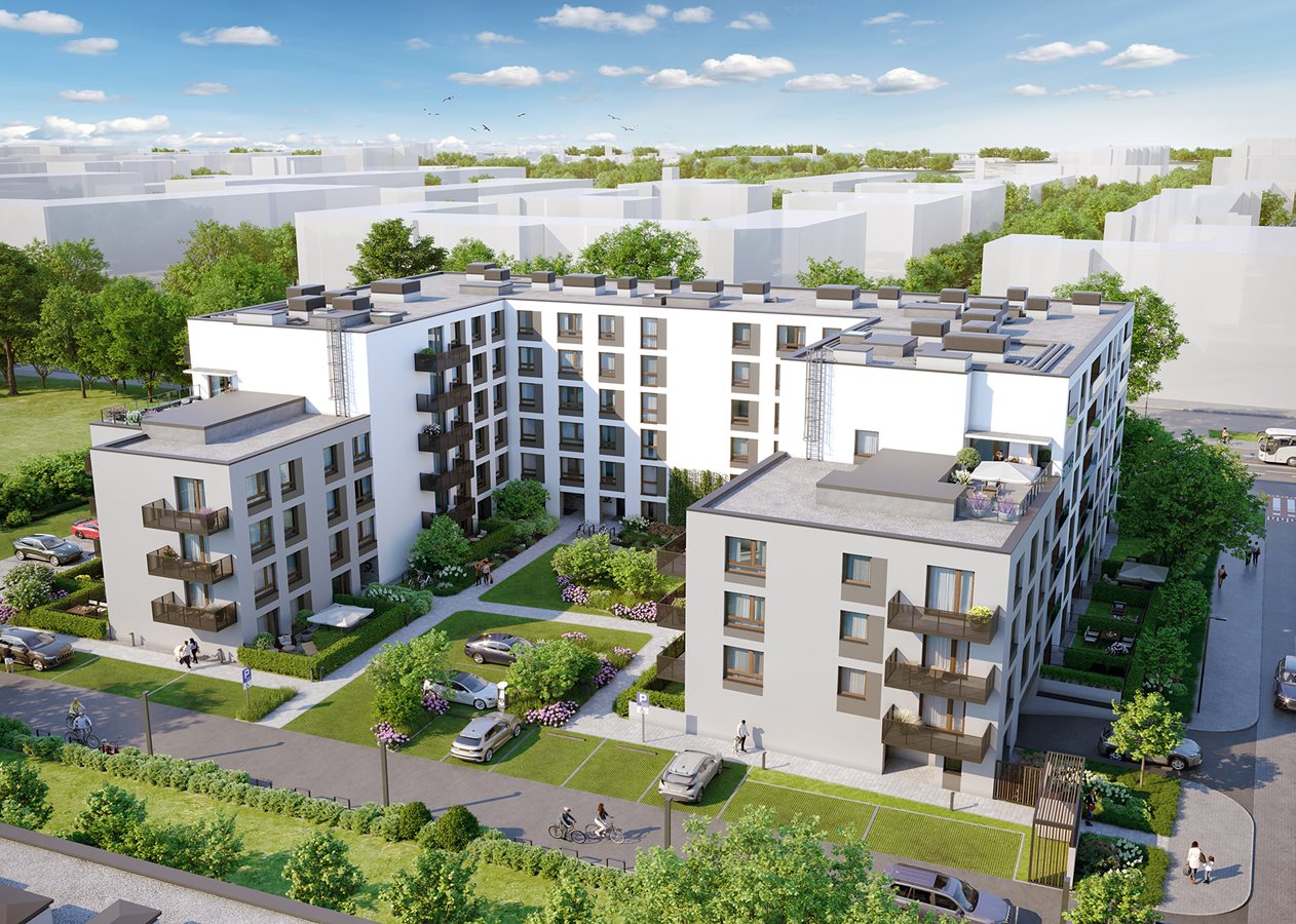 Osiedle Przy Forcie - Widok z lotu ptaka na budynek A