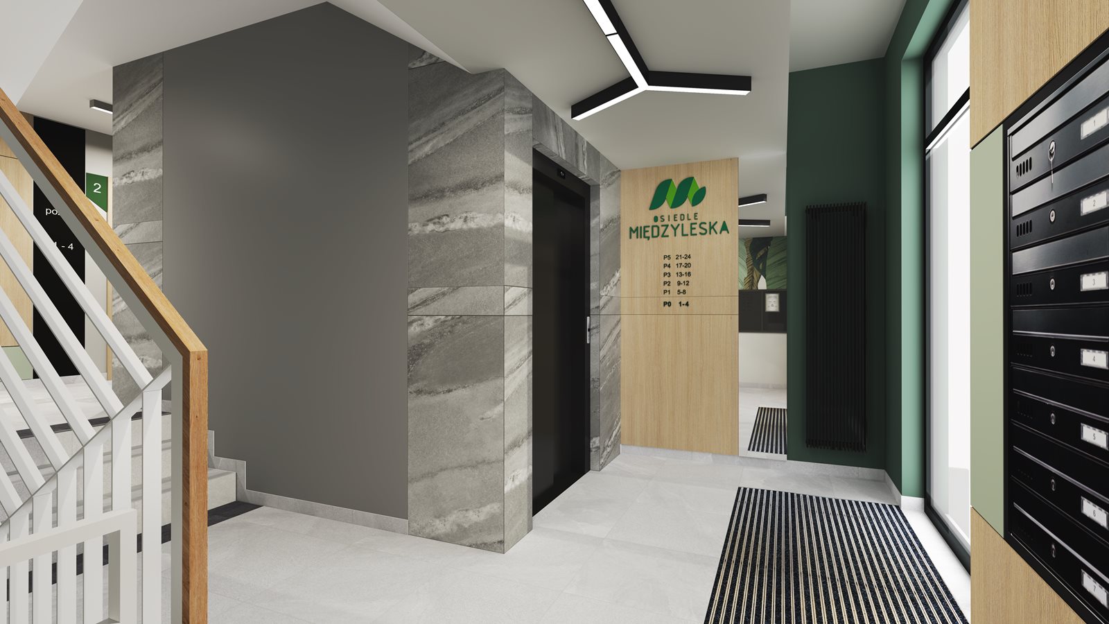 Osiedle Międzyleska - Etap 1, korytarz na parterze