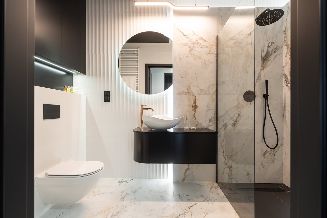 Osiedle przy Malborskiej - Zdjęcie przykładowa aranżacja mieszkania pokazowego - łazienka