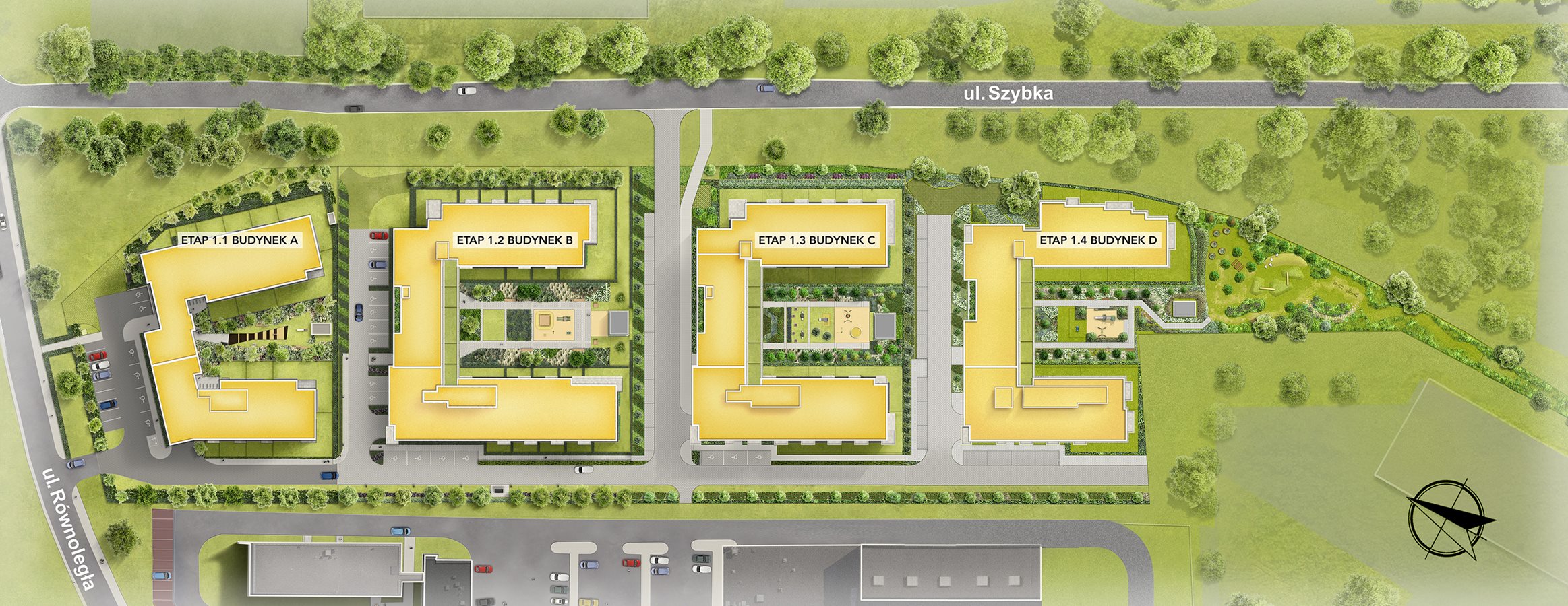 Osiedle Urbino - Plan inwestycji - Etapy 1.1, 1.2, 1.3 i 1.4
