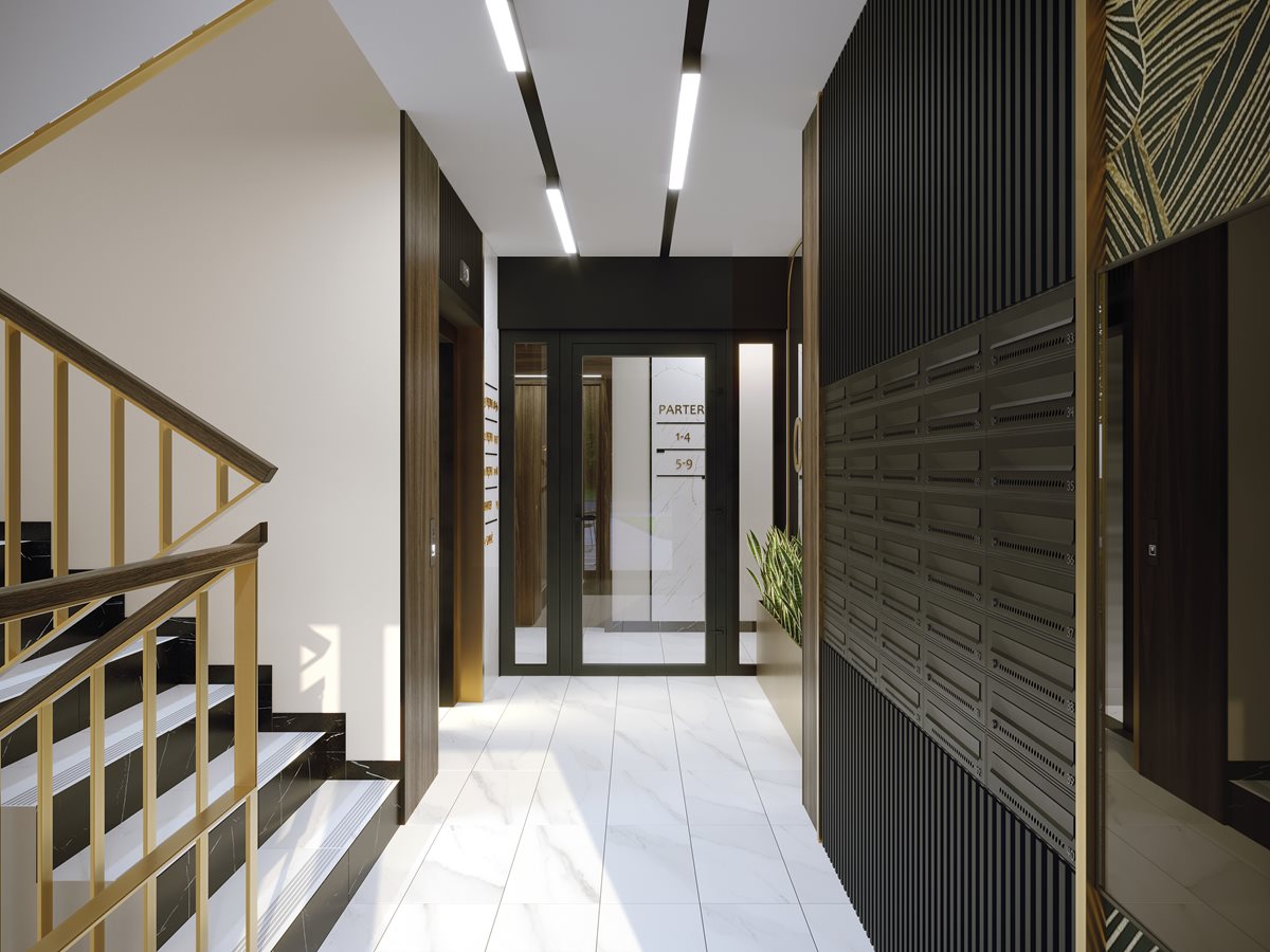 Apartamenty Kamieńskiego - Widok na portal windowy na parterze 