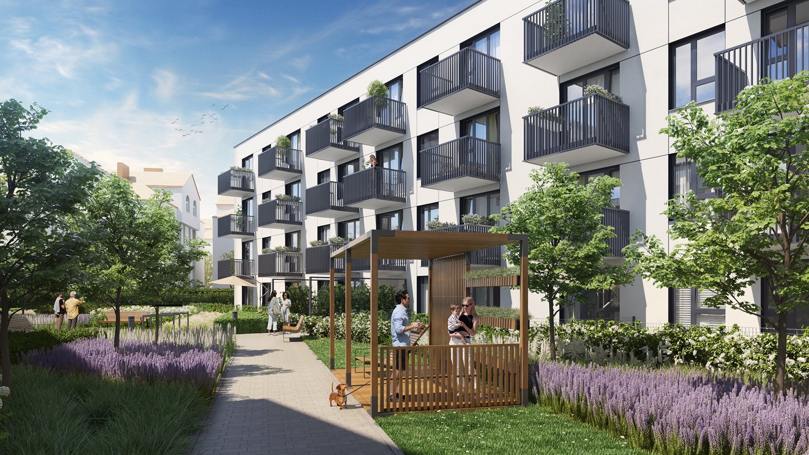 Osiedle przy Alejach - Etap 2 - Widok na zielony dziedziniec