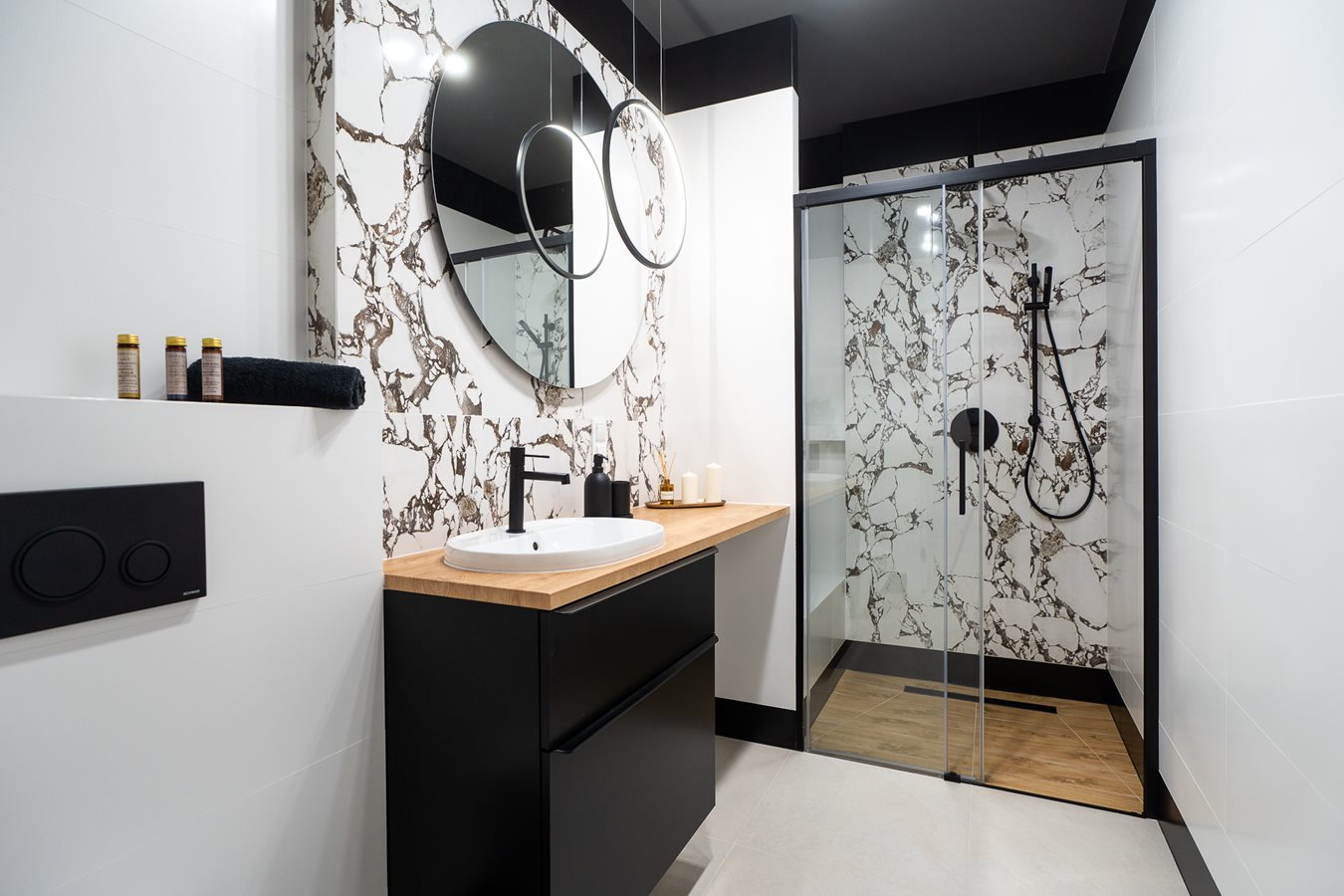 Osiedle Przy Malborskiej - Zdjęcie przykładowa aranżacja łazienki w mieszkaniu pokazowym 