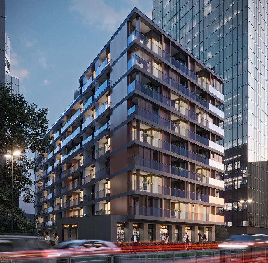 Apartamenty Grzybowska 11 - Widok od ul. Grzybowskiej