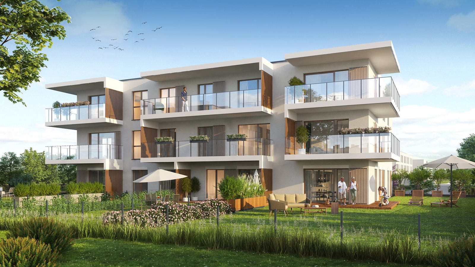 Apartamenty Białej Koniczyny - widok na budynek F