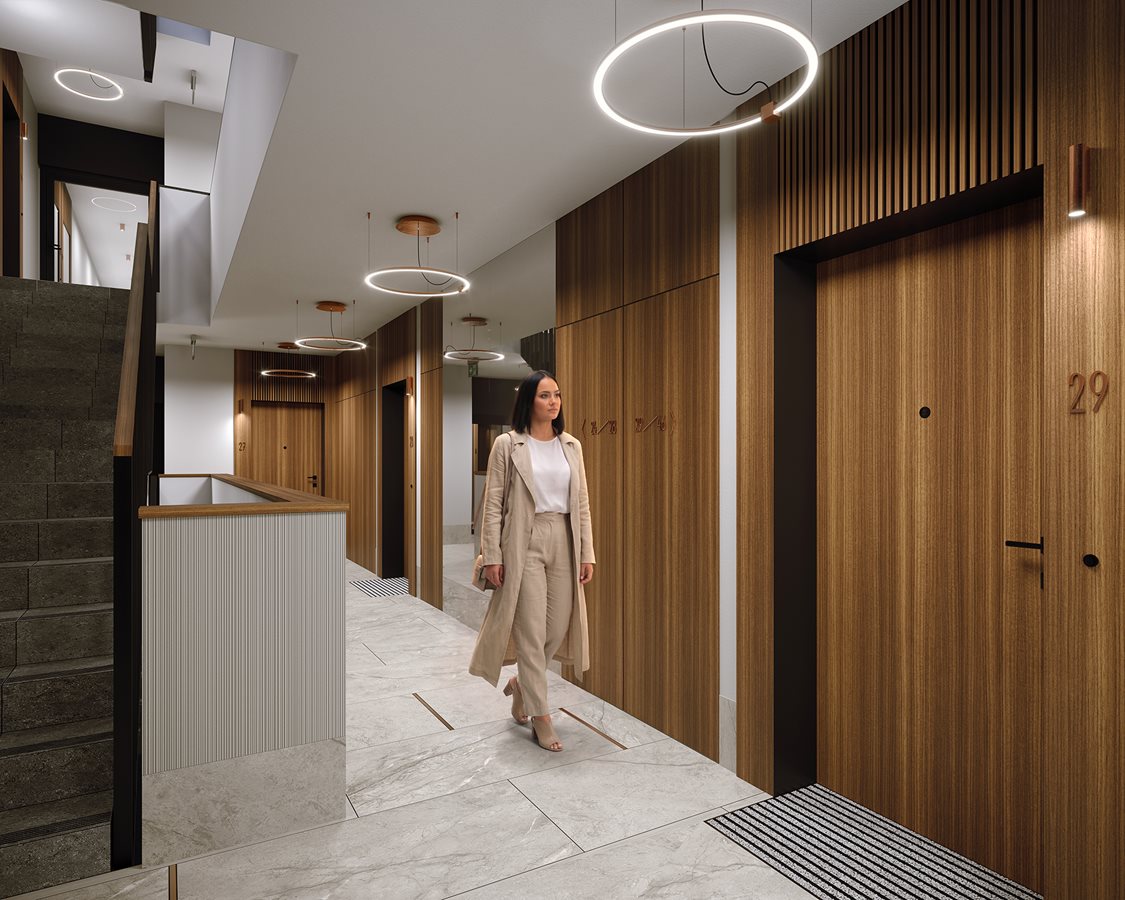 Apartamenty Grzybowska 11 - Widok na hall powtarzalny