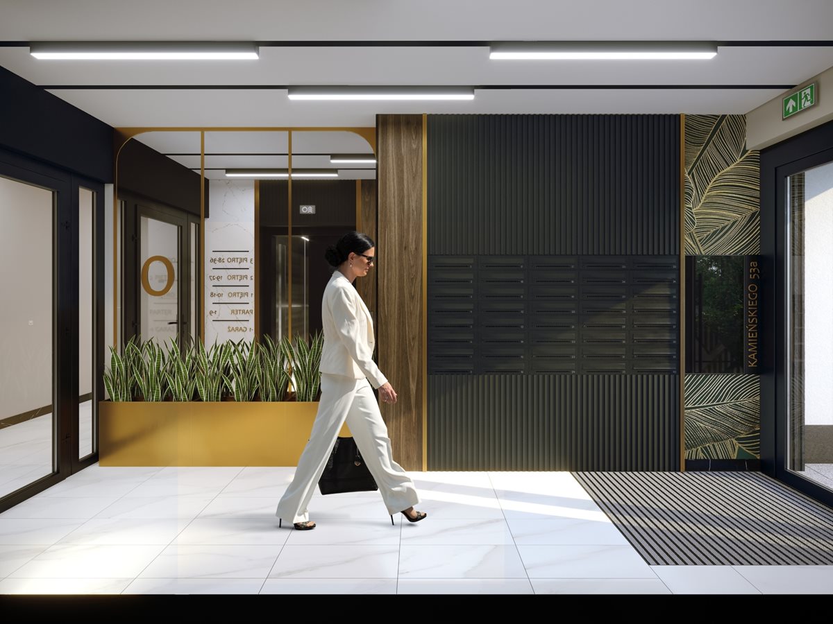 Apartamenty Kamieńskiego - Widok na wejście do hallu głównego