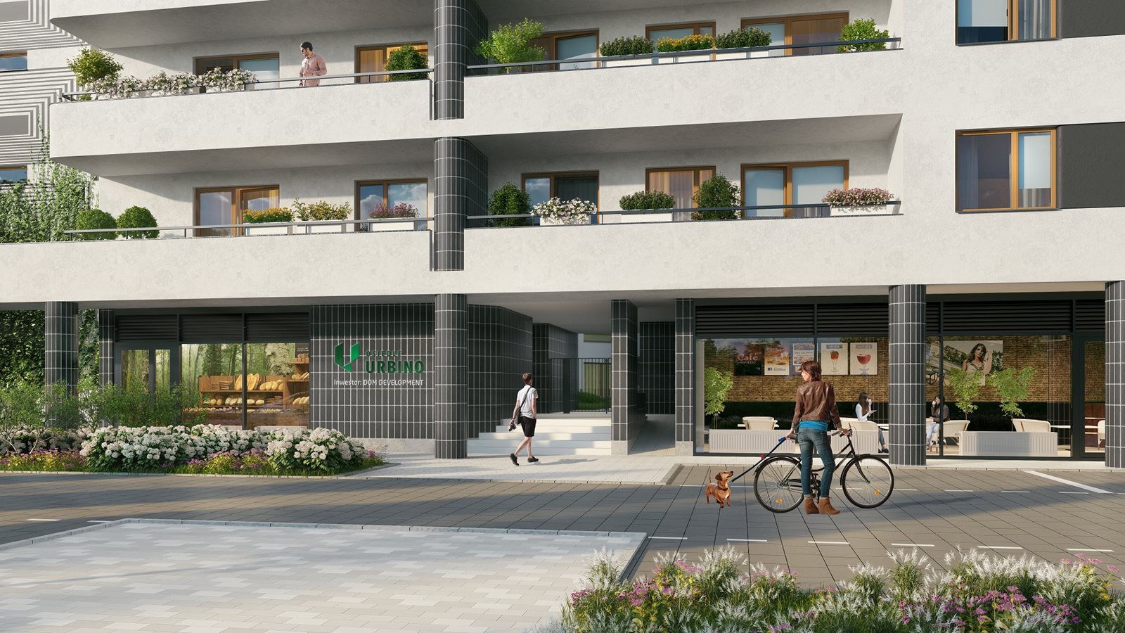Osiedle Urbino Etap 2.1 - Widok na wejście główne do budynku A