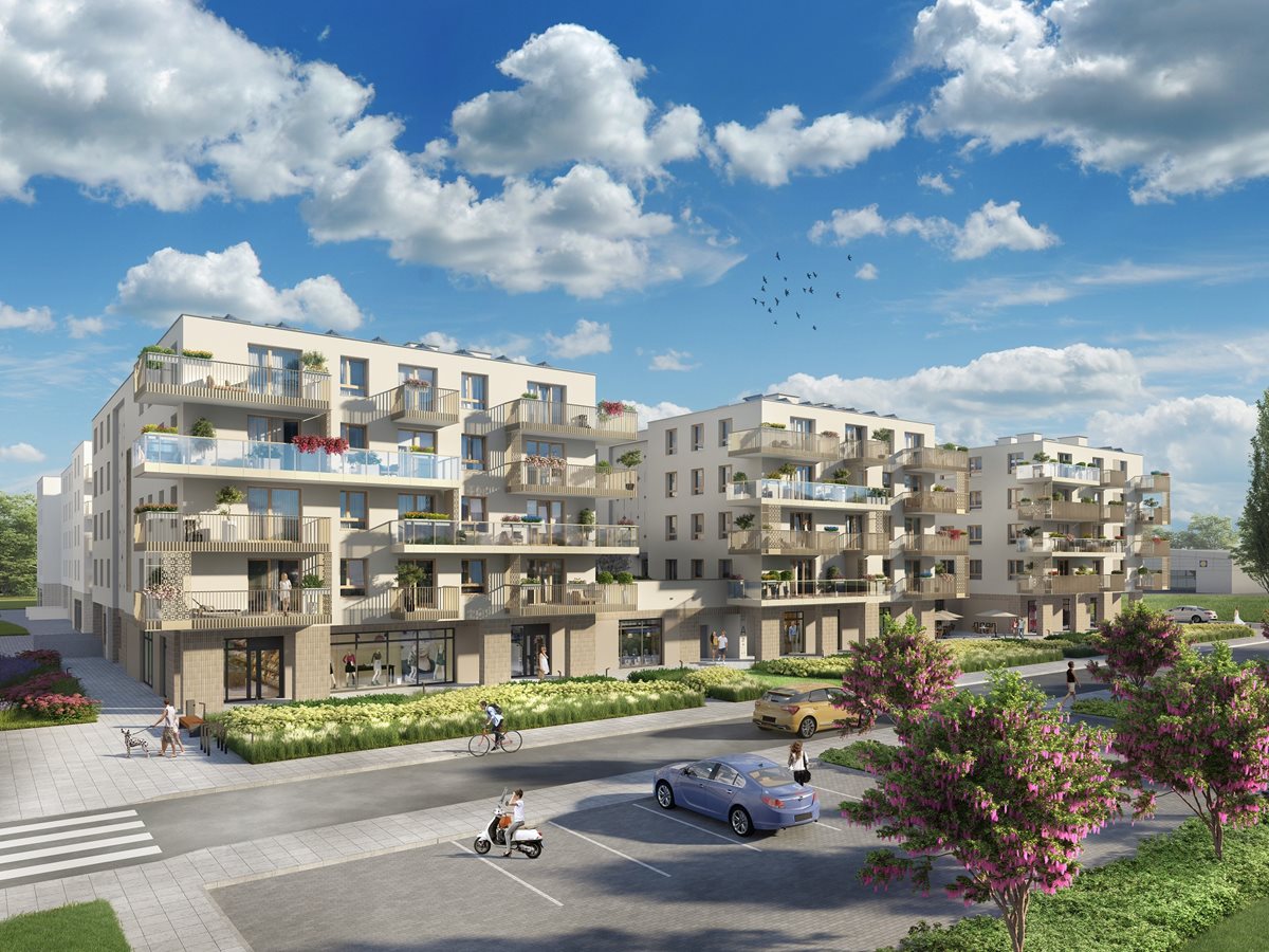 Osiedle Przystanek Międzylesie - Widok na elewację budynków