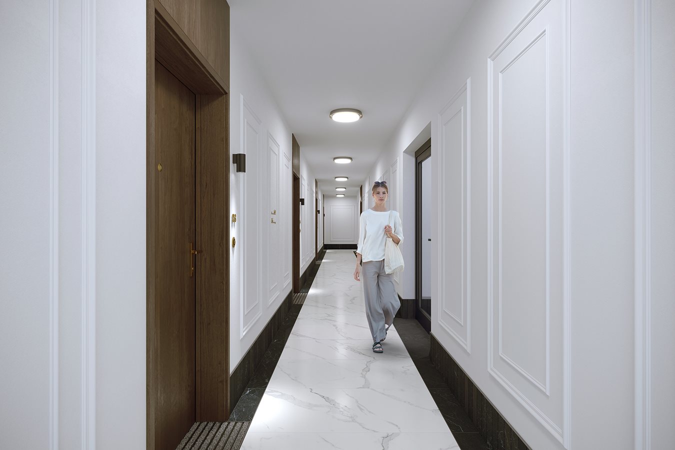 Apartamenty Park Matecznego - Widok na hall na parterze w budynku A