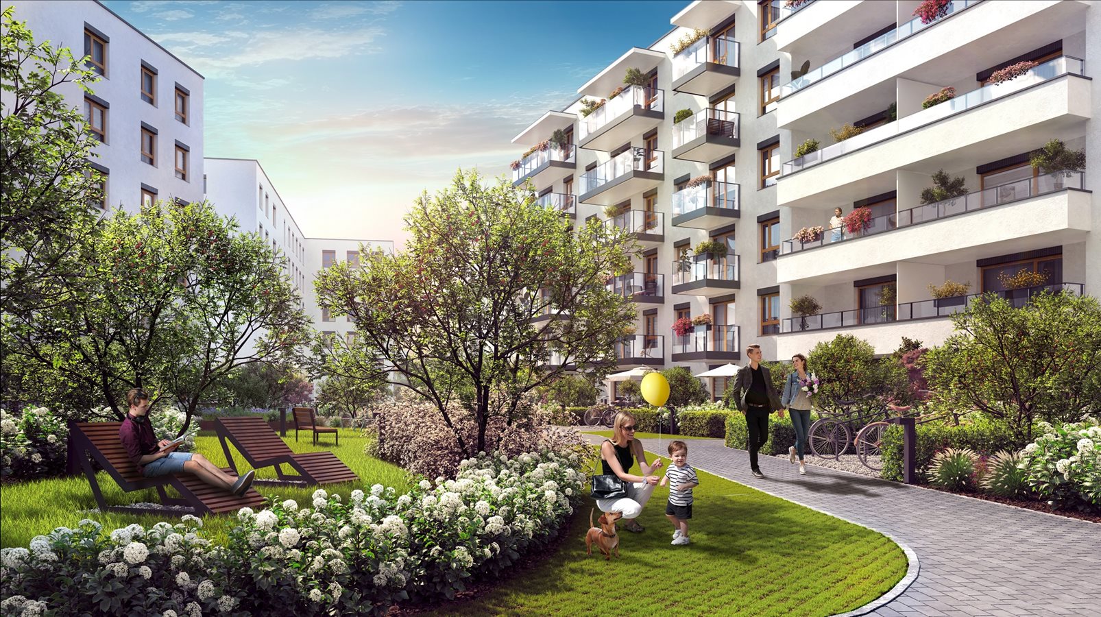 Osiedle Urbino - Etap 4.1 - Widok na zielony dziedziniec