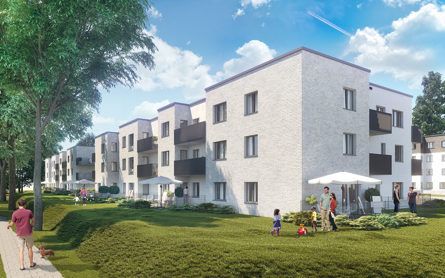 Osiedle Idylla - Etap 2, widok na elewację od strony ul. Stabłowickiej