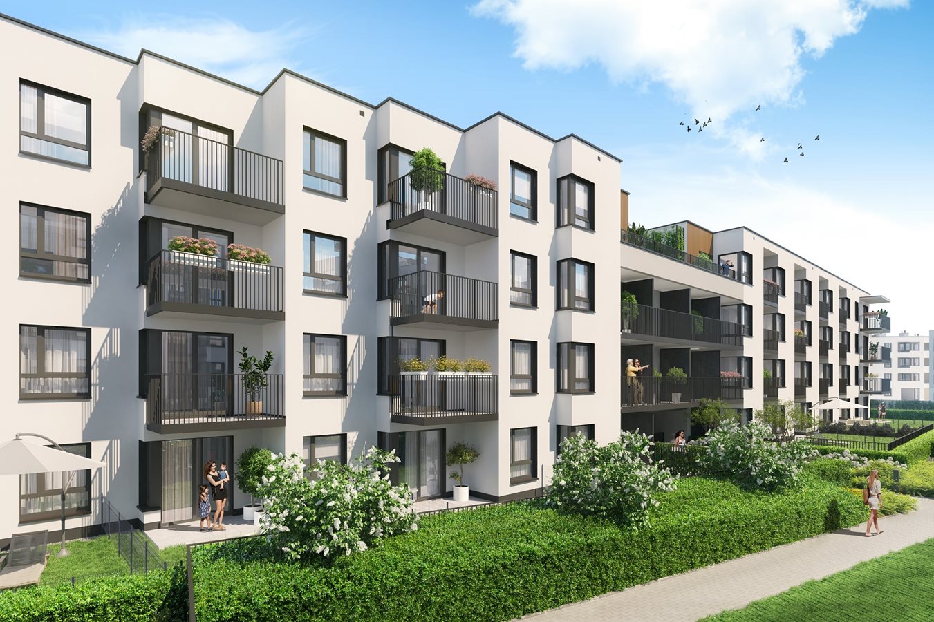 Osiedle Wilno 7 etap 3 - Widok na budynek C od strony dziedzińca