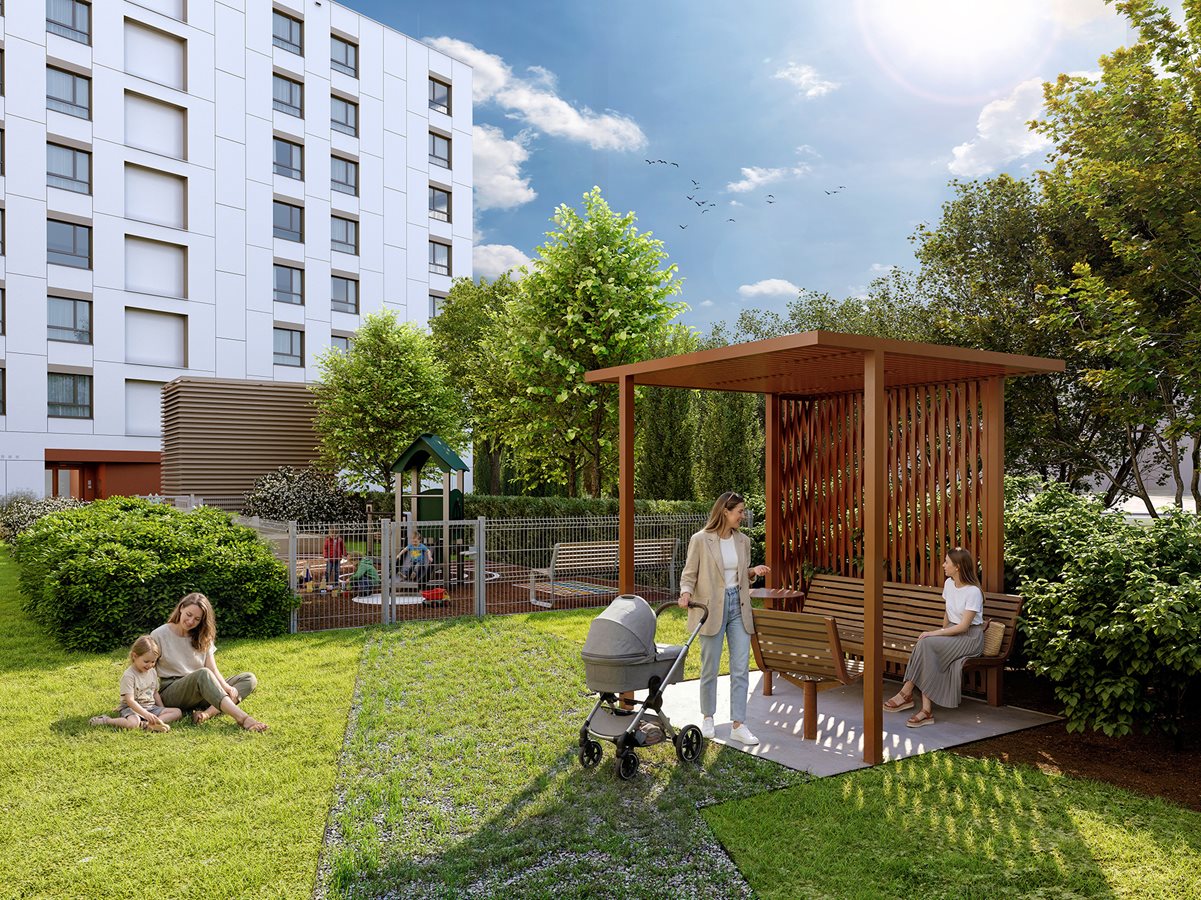 Przystanek Prądnik - Etap 1 - Widok na plac zabaw