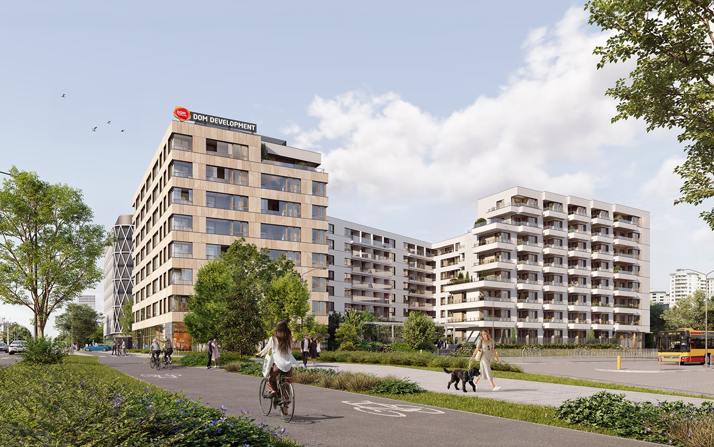 Apartamenty Metro Wilanowska - Widok od ul. Puławskiej