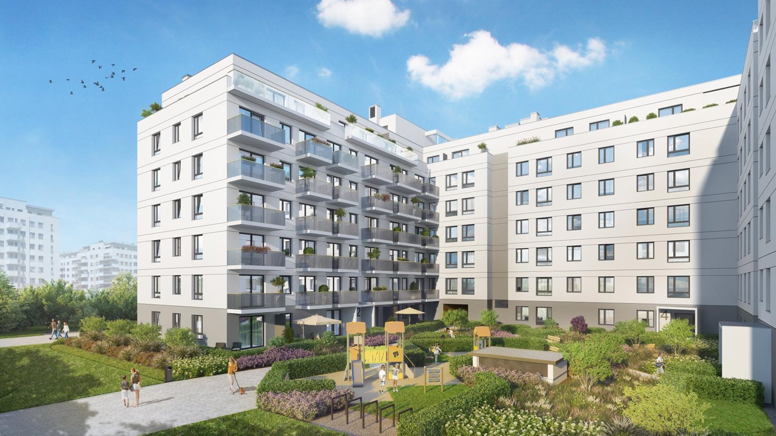 Osiedle Przy Ryżowej - Widok na zielone patio