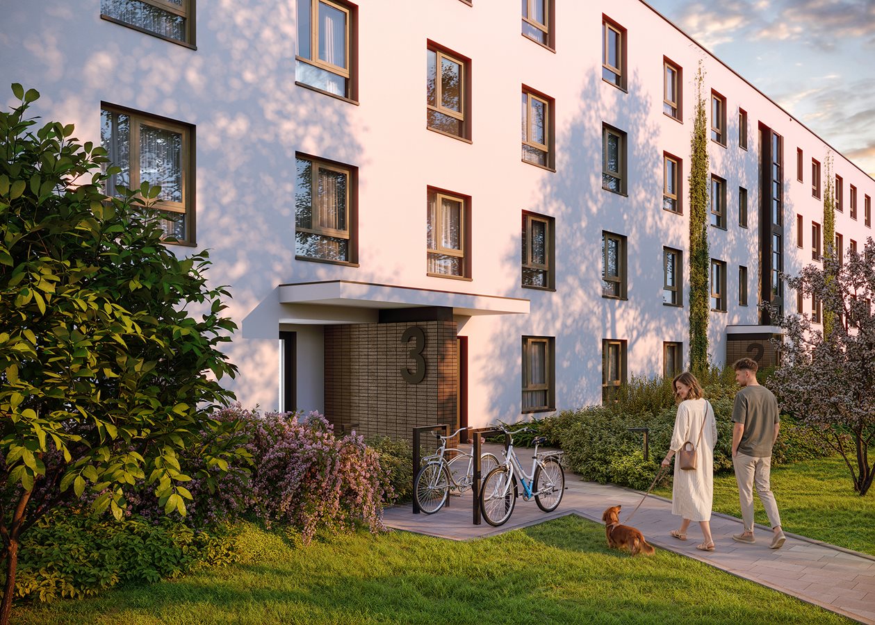 Osiedle Wilno 8 etap 1 - Widok na wejście do budynku