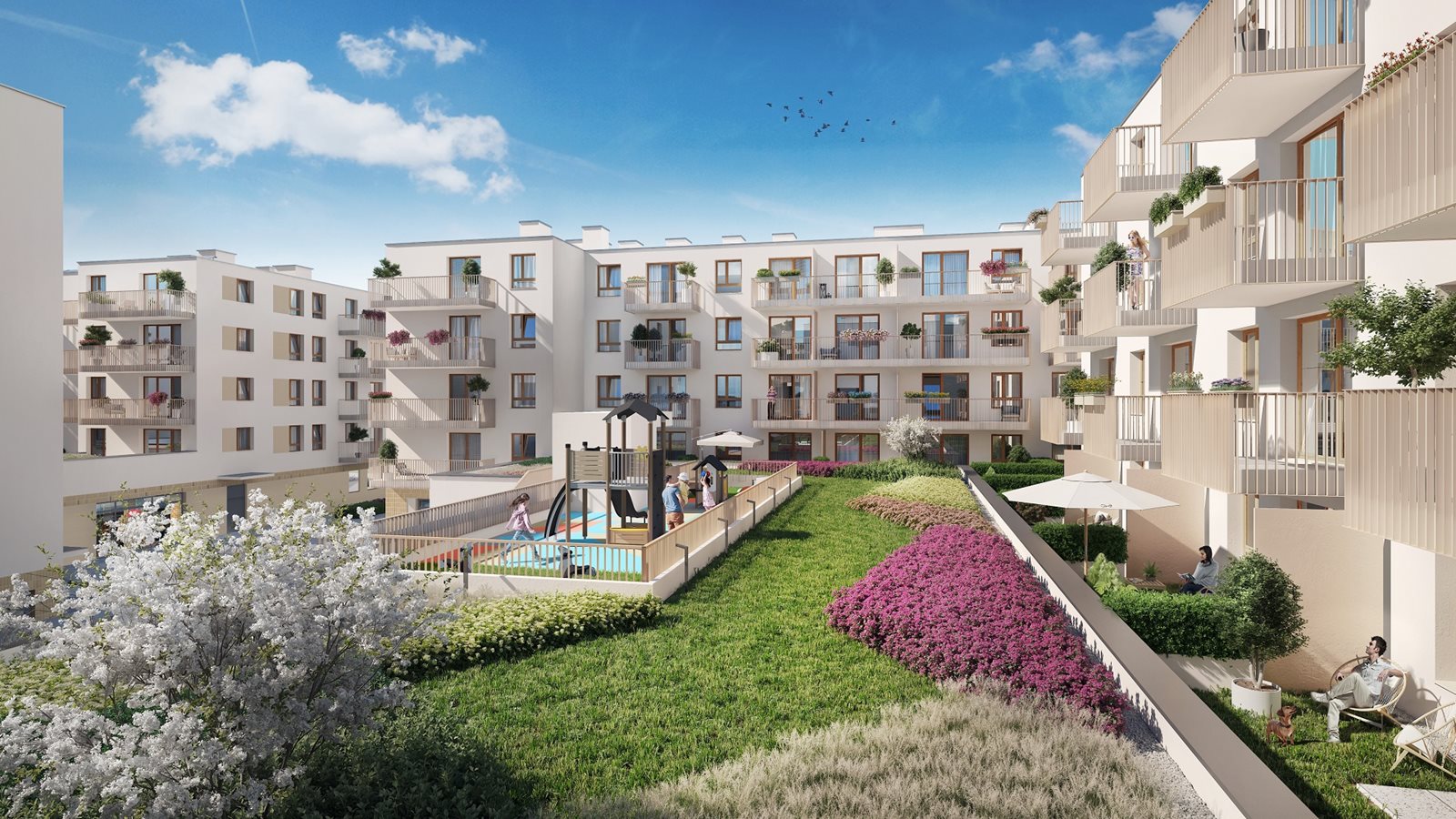 Osiedle Przystanek Międzylesie - Widok na dziedziniec