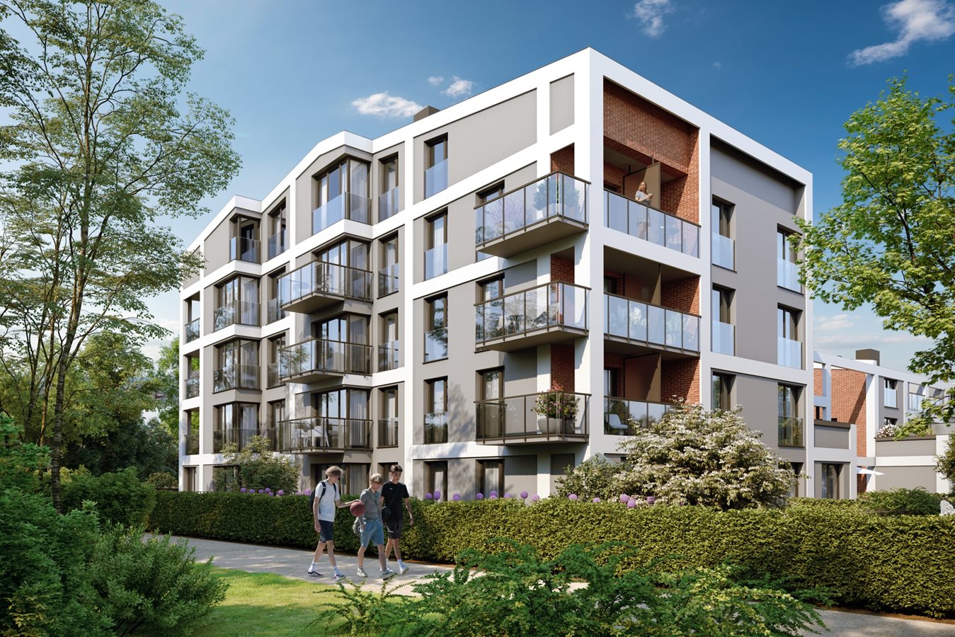 Osobowicka 114 - Widok na budynek B od strony parku