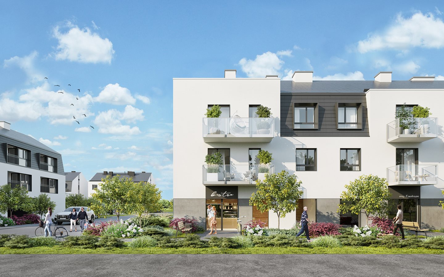 Apartamenty Ołtaszyn - Widok na lokale usługowe