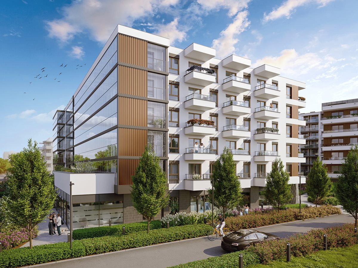 Apartamenty Literacka - Etap 2 - Widok na elewację budynku D