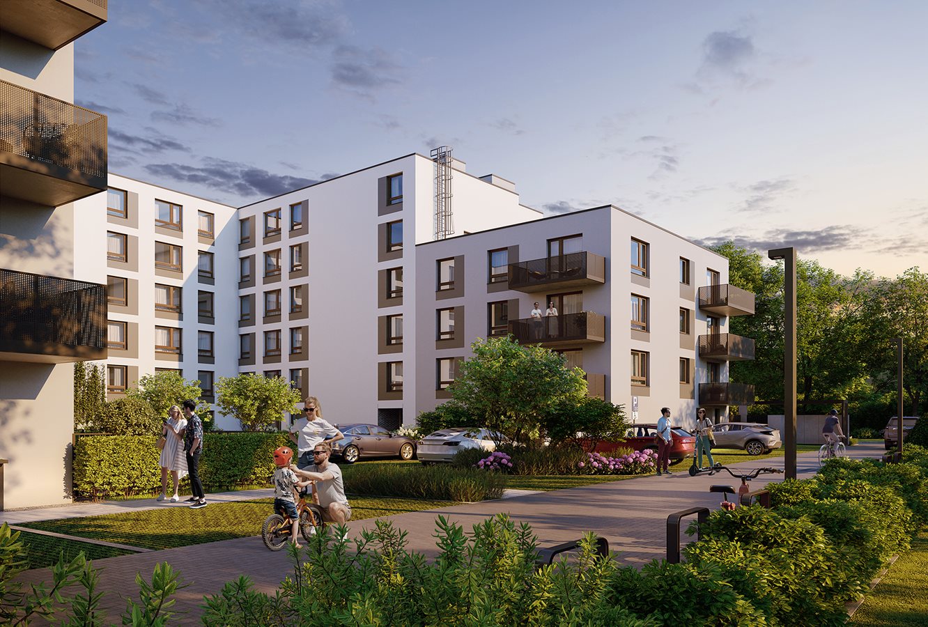 Osiedle Przy Forcie - Widok na zielone patio