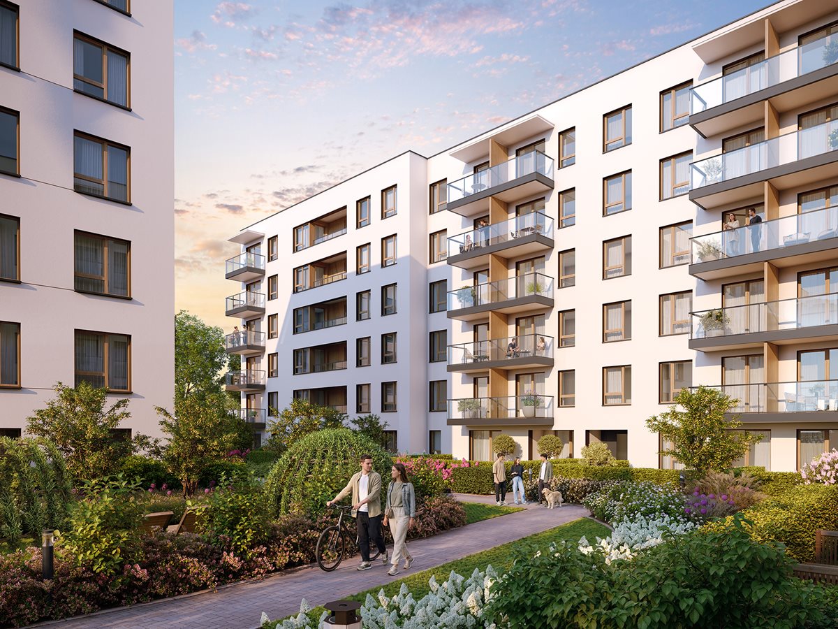 Apartamenty Rudnickiego - Etap 3.1 - wieczorny widok na budynek C