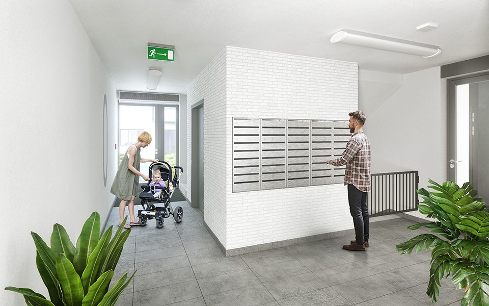 Osiedle Idylla - Etap 2, korytarz na parterze 