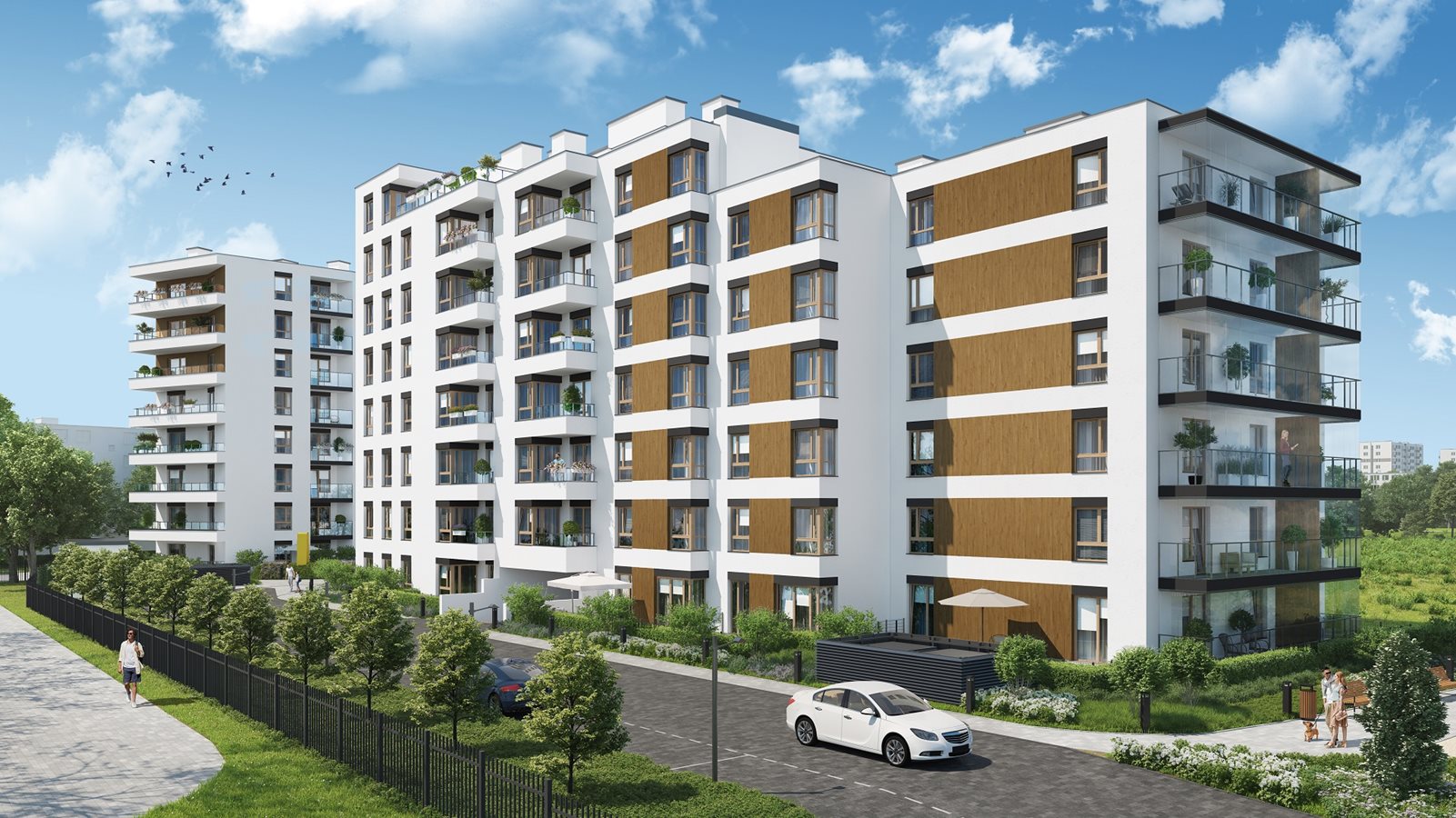 Apartamenty Literacka - Widok na elewację budynku B